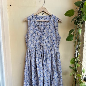 Hand Block Printed Dress, Block Print Dress, Indian Tunics, Hand Printed Dress, Indian Cotton Long Gown, Indian Cotton Dress, Printed Dress