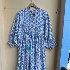 Boho Dress, Plus Size Summer Dress for Women, Bohemian Dress, Maxi Boho Dress, Block Print cotton Dress, Hippie Dress, Floral Fashion Dress