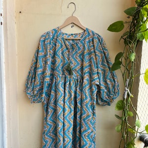 Hand Block Printed Maxi Dress, Indian Tunics, Women Cotton Summer Dress, Handblock Print Cotton Dress, Cotton Tier maxi Dress, boho dress