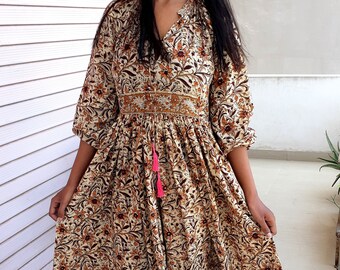 cotton long gown dress