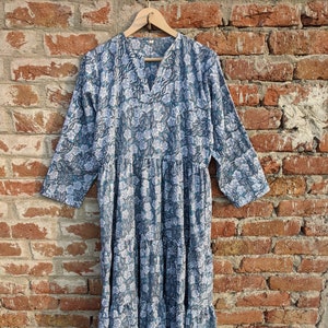 Indian Hand Block Printed Short Kaftan 