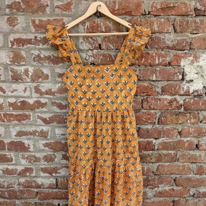 Hand Block Printed Dress, Block Print Dress, Indian Tunics, Hand Printed Dress, Indian Cotton Long Gown, Indian Cotton Dress, Printed Dress