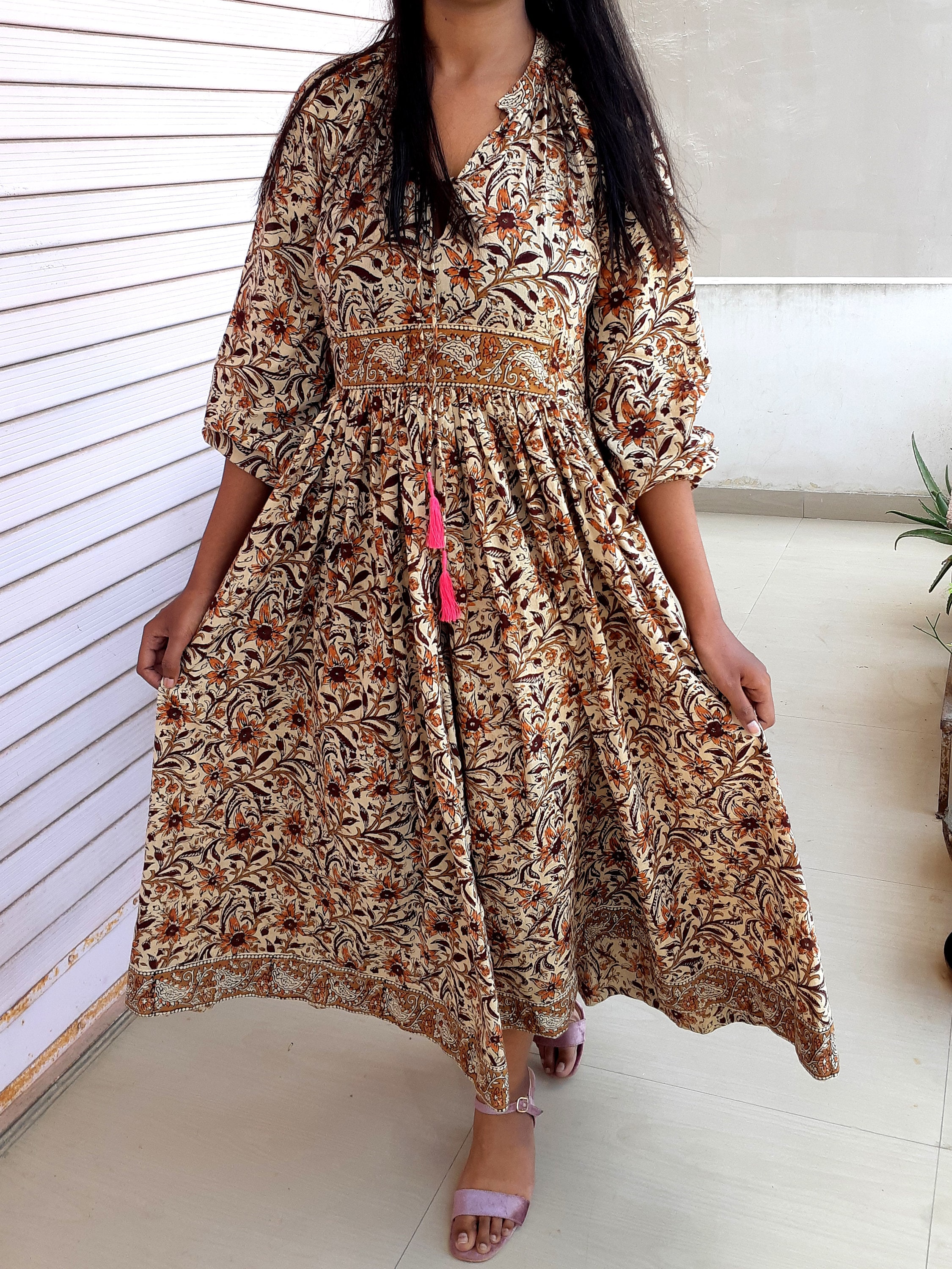 Hand Block Printed Dress Block Print ...