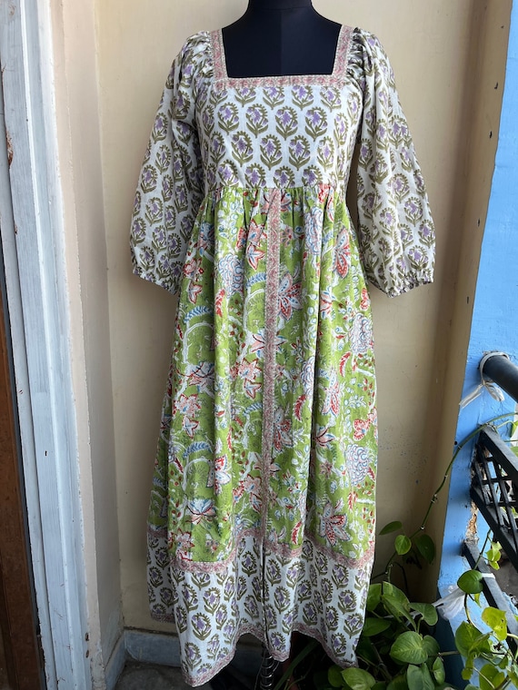 knee length dresses for ladies Fable Block Printed Midi Dress – SPELL main image 0