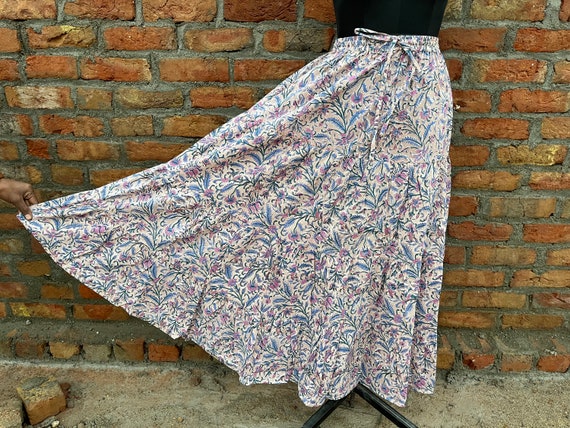 Boho Maxi Skirt Block Print Cotton Skirt Dress for Women - Etsy