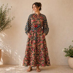 Floral Button Down Maxi Dress - Etsy Floral Button Down Maxi Dress - Etsy