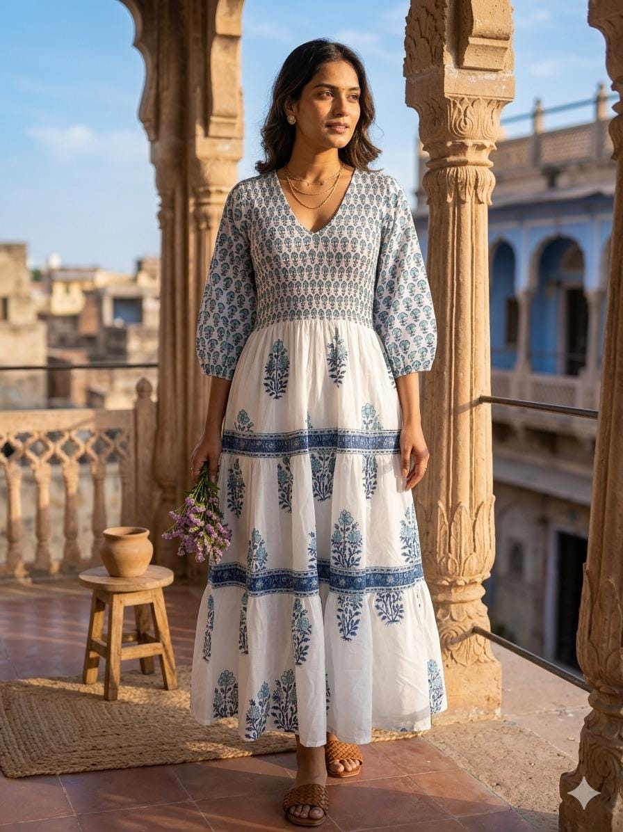 long cotton indian dresses Shop Stylish Block Print Cotton Dresses Online in USA