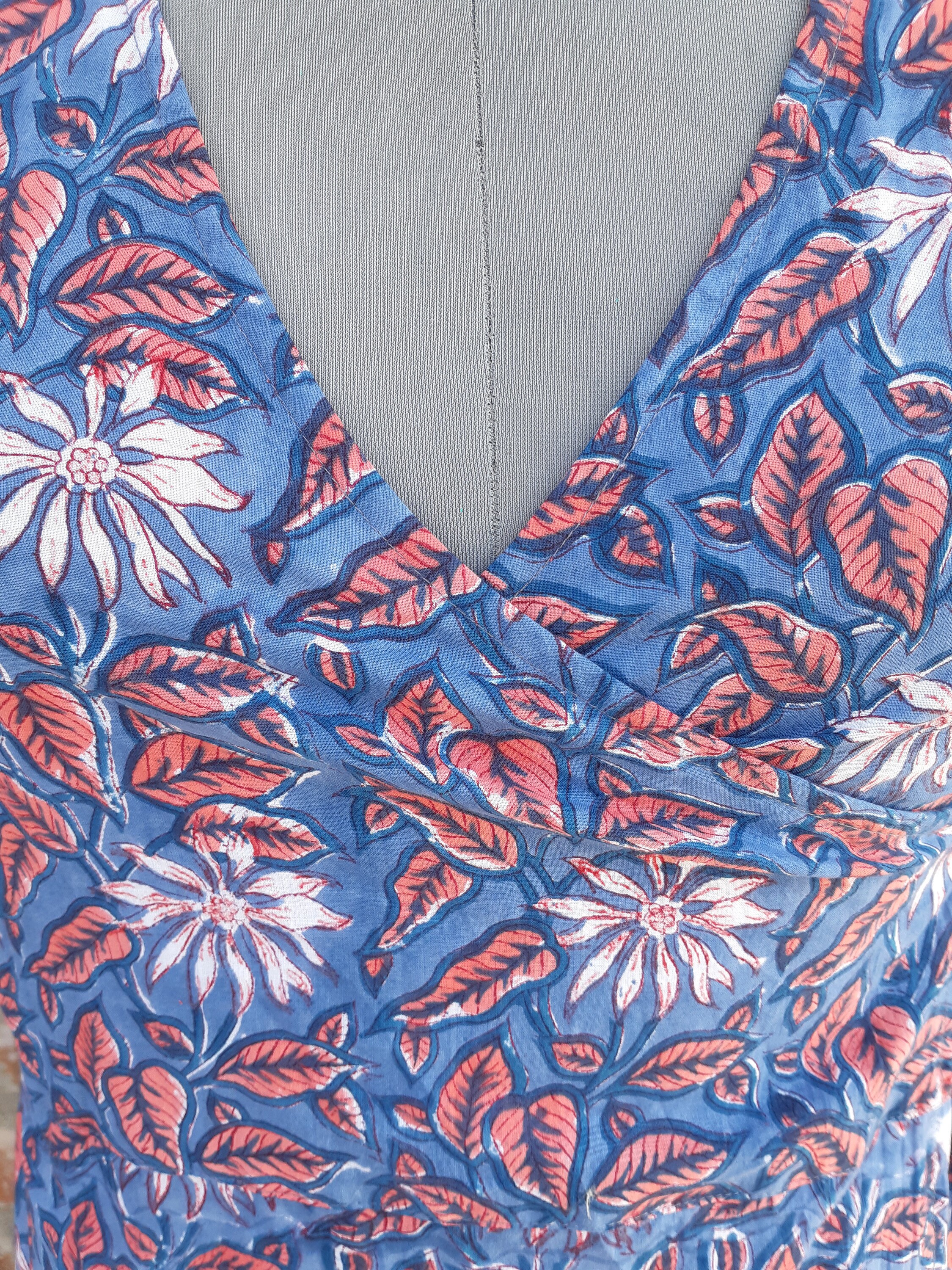 Hand Block Printed Cotton Wrap Dress Dress Boho Dress Chic Etsy