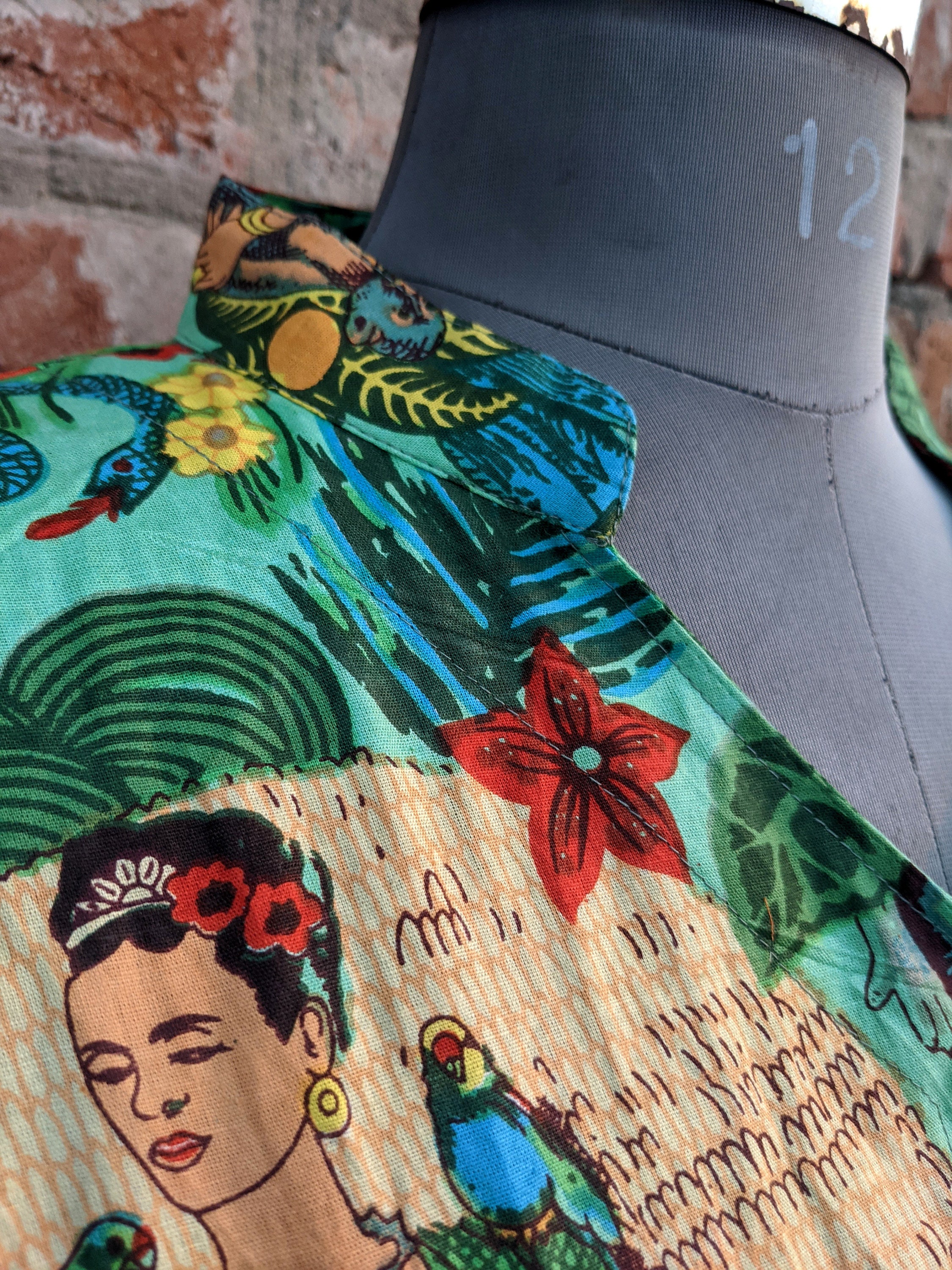 Cotton Farida Kahlo Print Dress Indian Cotton Summer Dress Etsy