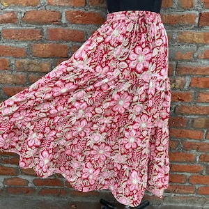 Indian Hand block Printed Long Skirt Dress For Women, Block Print Skirt, Hand Printed Dress, Women White Cotton Long Skirt