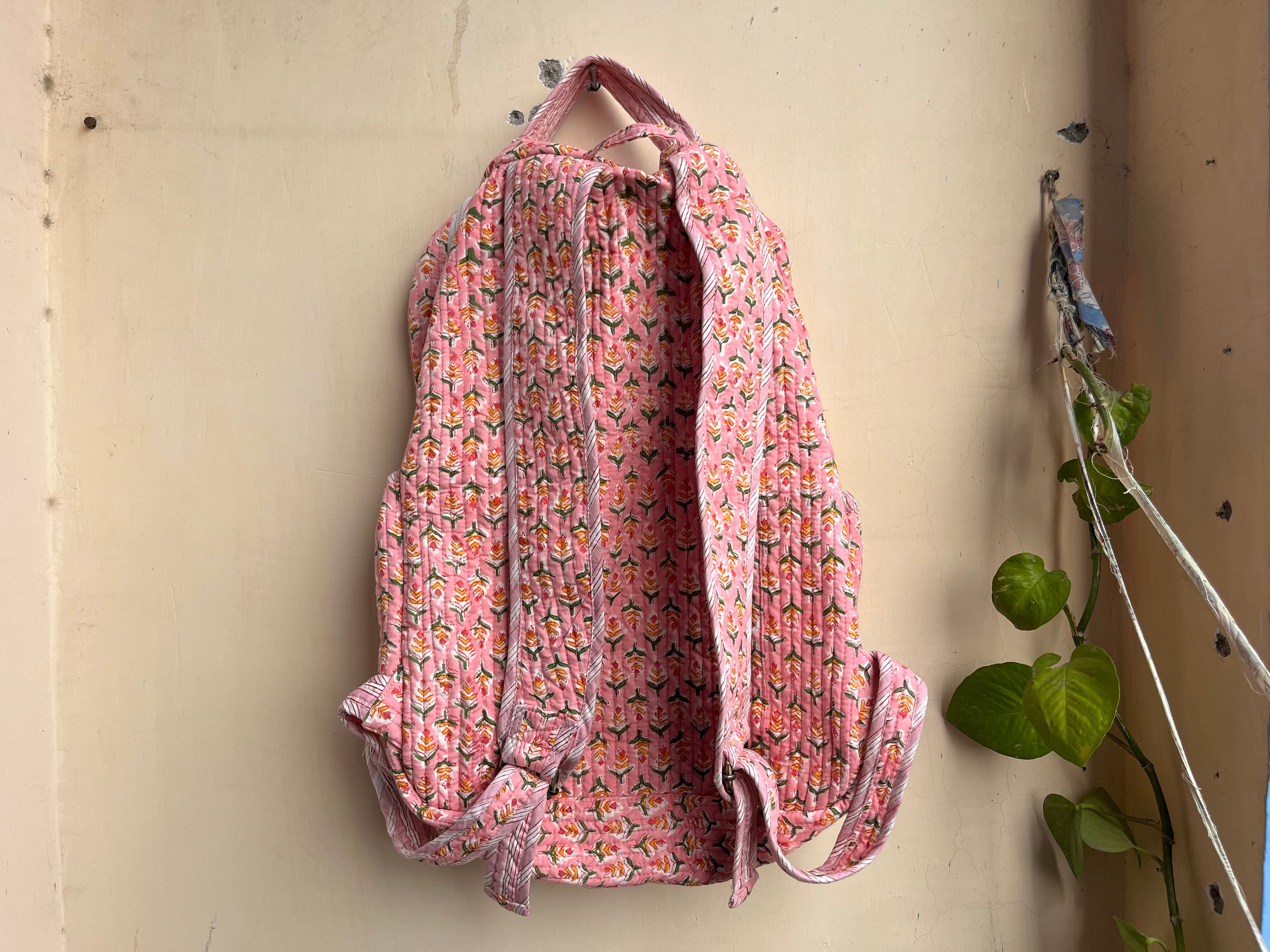 ShopEvelynne Pink Multi Embroidered Boho Drawstring Backpack Crochet Strawberry Drawstring Backpack - Etsy main image 2