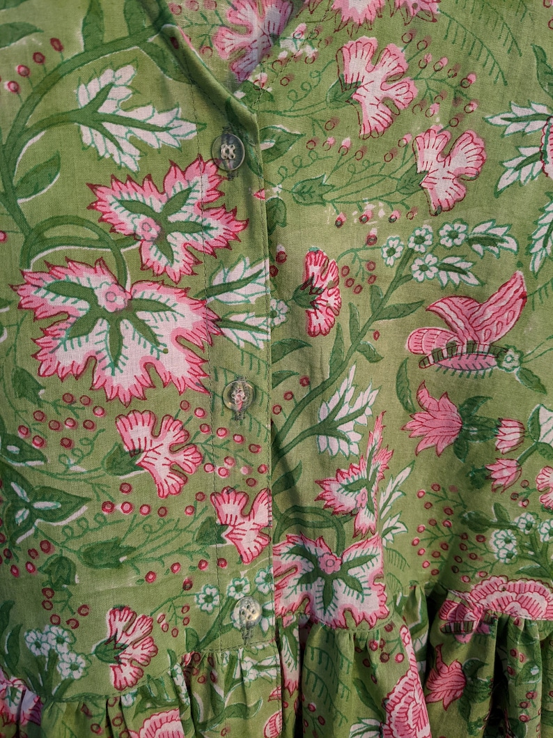 Hand Block Printed Dress Summer Dress Indian Cotton Dress Etsy