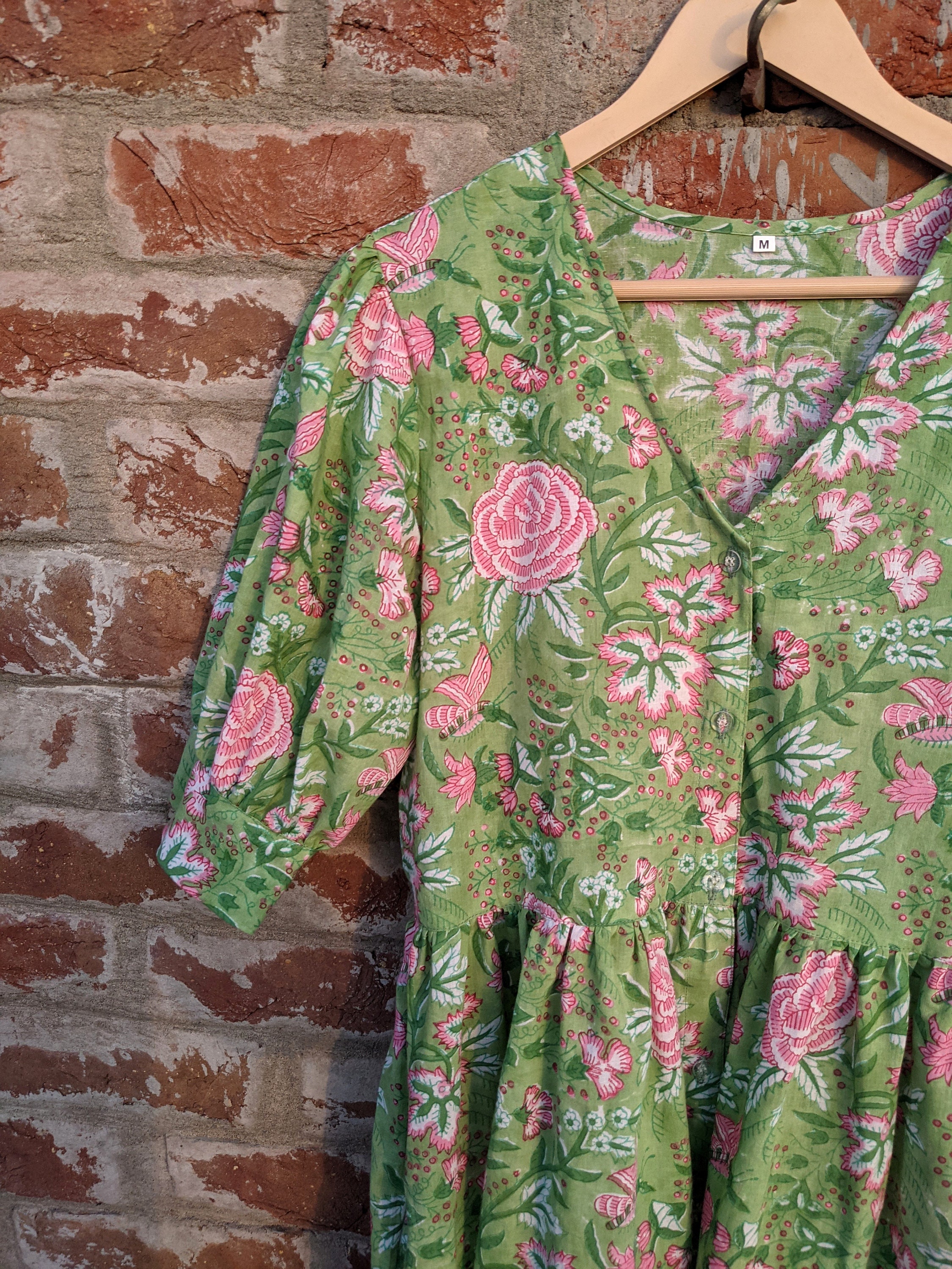 Hand Block Printed Dress Summer Dress Indian Cotton Dress | Etsy