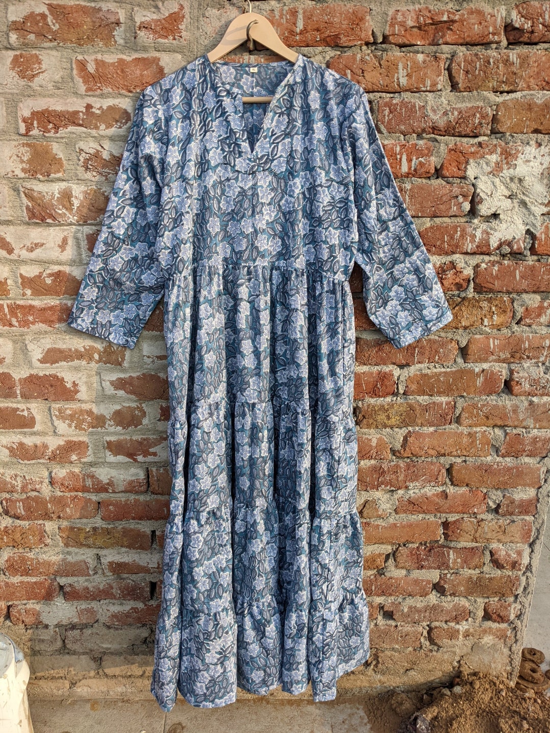 Robe imprimée bloc, Robe imprimée bloc, Tuniques indiennes, Robe