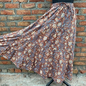Indian Hand block Printed Long Skirt Dress For Women, Block Print Skirt, Hand Printed Dress, Women White Cotton Long Skirt