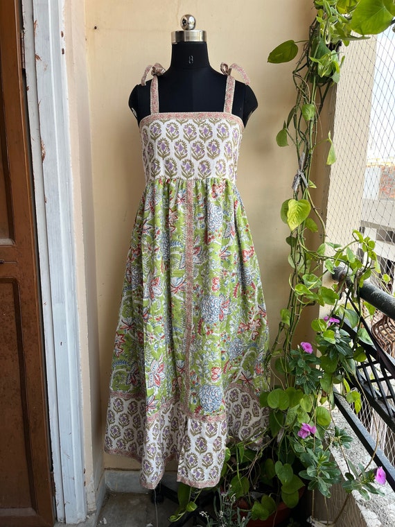 indian cotton sleeveless dresses White Cotton Sleeveless Sundress from India, 'Florid Fun'