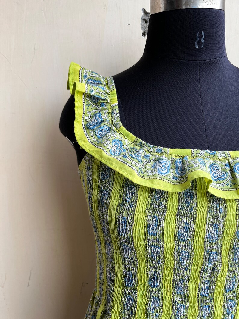 Printed Floral Summer Cotton Dress.hand Block Printed Dress, Long Gown