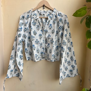 Hand Block Printed Top, Summer Top, Cotton Top|,  Women&#39;s top, handmade cotton blouse
