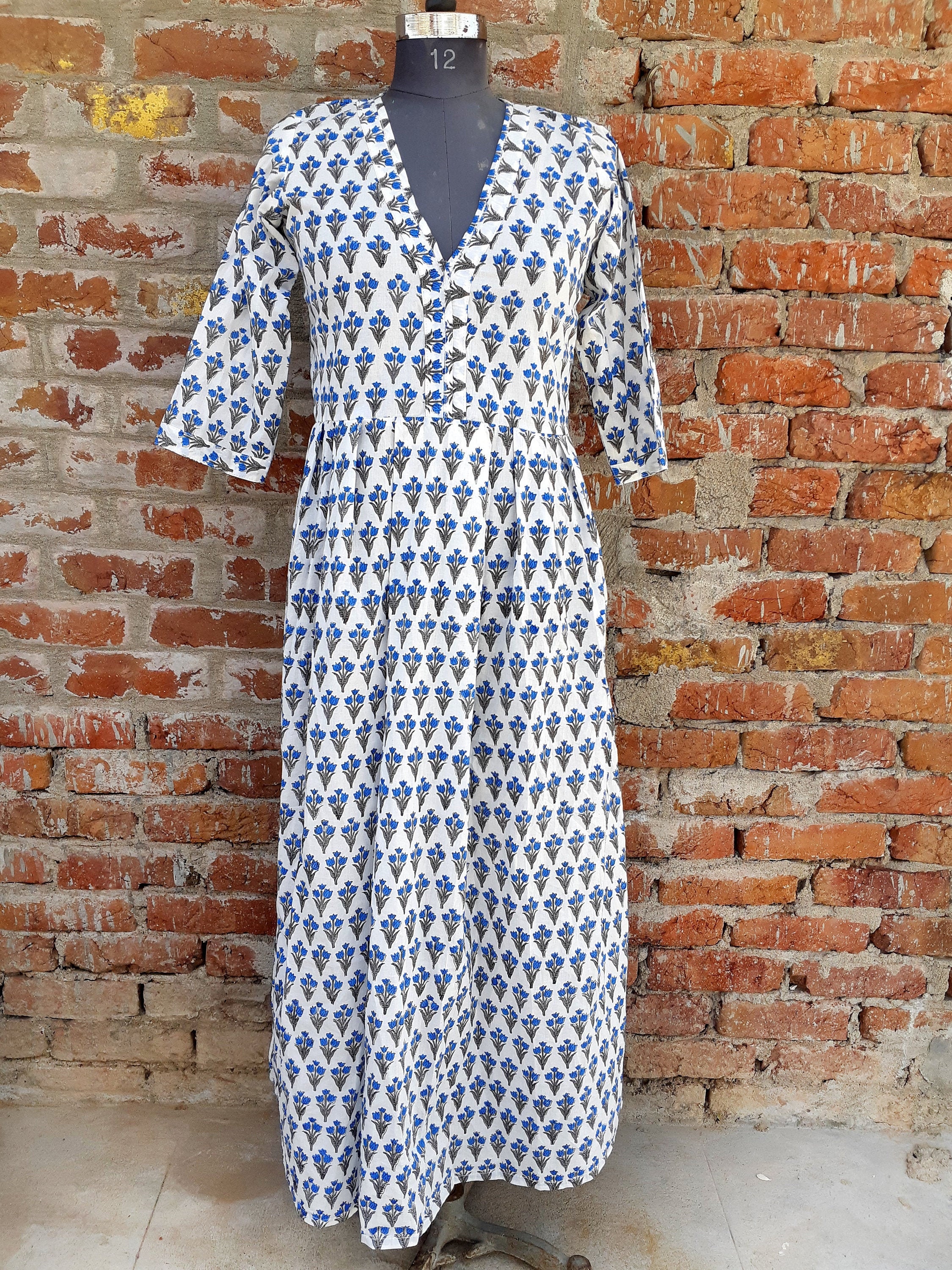 Hand Block Printed Dress Block Print ...