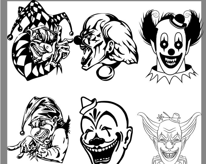 Scary Clowns Svg Halloween Clown Horror Svgpng - Etsy