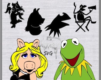 Kermit und Miss Piggy, Kermit der Frosch svg, Miss Piggy svg, SVG-Dateien, png-Dateien, Muppets svg, Muppets Clipart, Kermit der Frosch Clipart