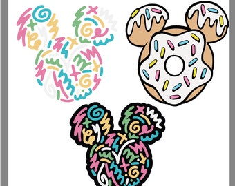 Colorful Mickey Head Svg-  Mickey head svg, Minnie Mouse SVG, , clipart, Silhouette Cameo, cricut, vinyl, Mickey head,