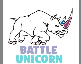 Battle Unicorn Svg- Unicorn Svg, Rhino Svg, Tshirt design, Svg, Eps, Dxf, Png