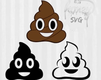 Poop Emoji SVG-Datei Schneidevorlage, Clip Art für kommerziellen und persönlichen Gebrauch, Dateien für Cricut, SVG-Dateien für Silhouette, Vektor, Emoji