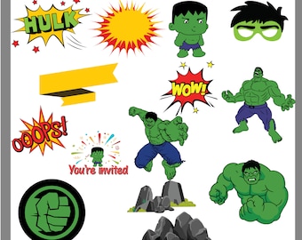 Hulk SVG Bundle/Hulk Maske,/DIY Einladung/ T Shirt Design/ svg/eps/dxf/png