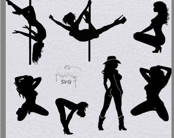 Imágenes prediseñadas de chicas sexys, SVG de chicas sexys, silueta de chica, stripper, svg de stripper, clipart de stripper, silueta de stripper, chica sexy, archivos svg,