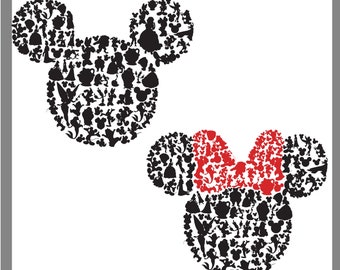 Mickey head svg, Minnie Mouse SVG, svg cutting file, use as clipart, Silhouette Cameo, cricut, vinyl, Mickey head, minnie head