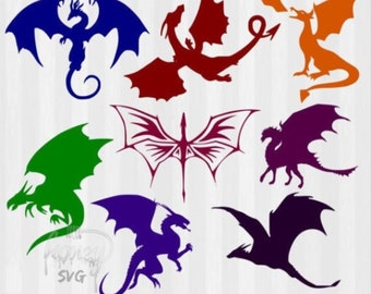 Dragon SVG & Clipart, Dragon SVG bundle, dragon svg, dragon clip art, cuttable design, cut files, vector, graphics, dragon silhouette,cricut