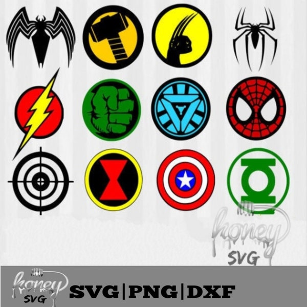 Superhero logo SVG, Superhero logo clipart, super hero svg, cameo files, svg files for cricut, dxf, vector