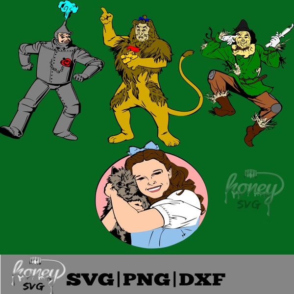 Wizard of Oz clipart, Wizard of Oz SVG, svg files, wizard of oz dorothy, cowardly lion,birthday, dxf, files for silhouette, files for cricut