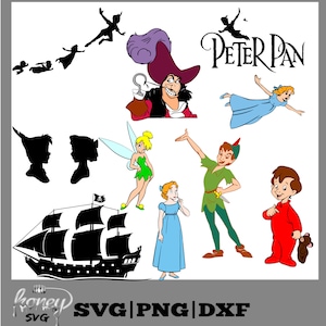 Peter Pan Svg, Captain Hook Svg, Png, Dxf