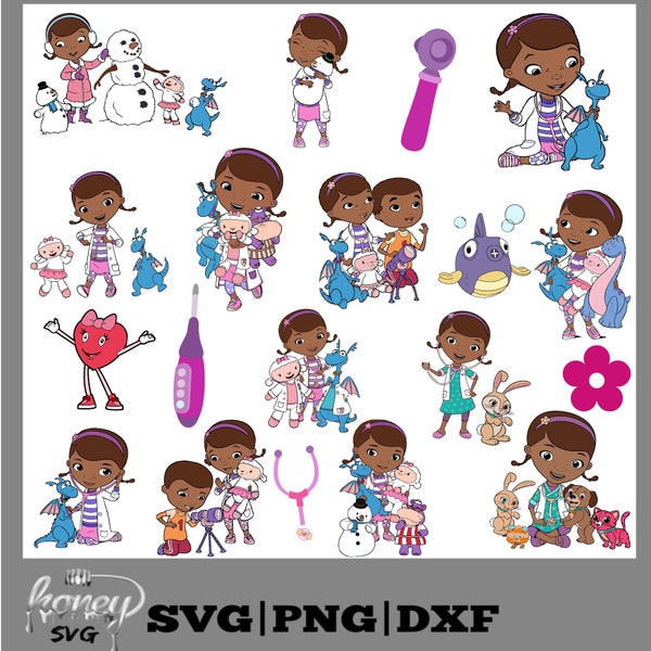 Doc Mcstuffins Svg,Kid Svg, Fille Svg, Fête d’anniversaire Svg, Mcstuffins, Svg, Png, Eps, Dxf