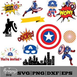 Captian America SVG Bundle/Captain America Mask,/DIY Invitation/ T shirt design/ Svg/eps/dxf/png