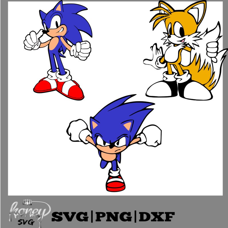 Download Sonic SVG PNG DXF Cuttable Cricut Silhouette Cameo Cut | Etsy