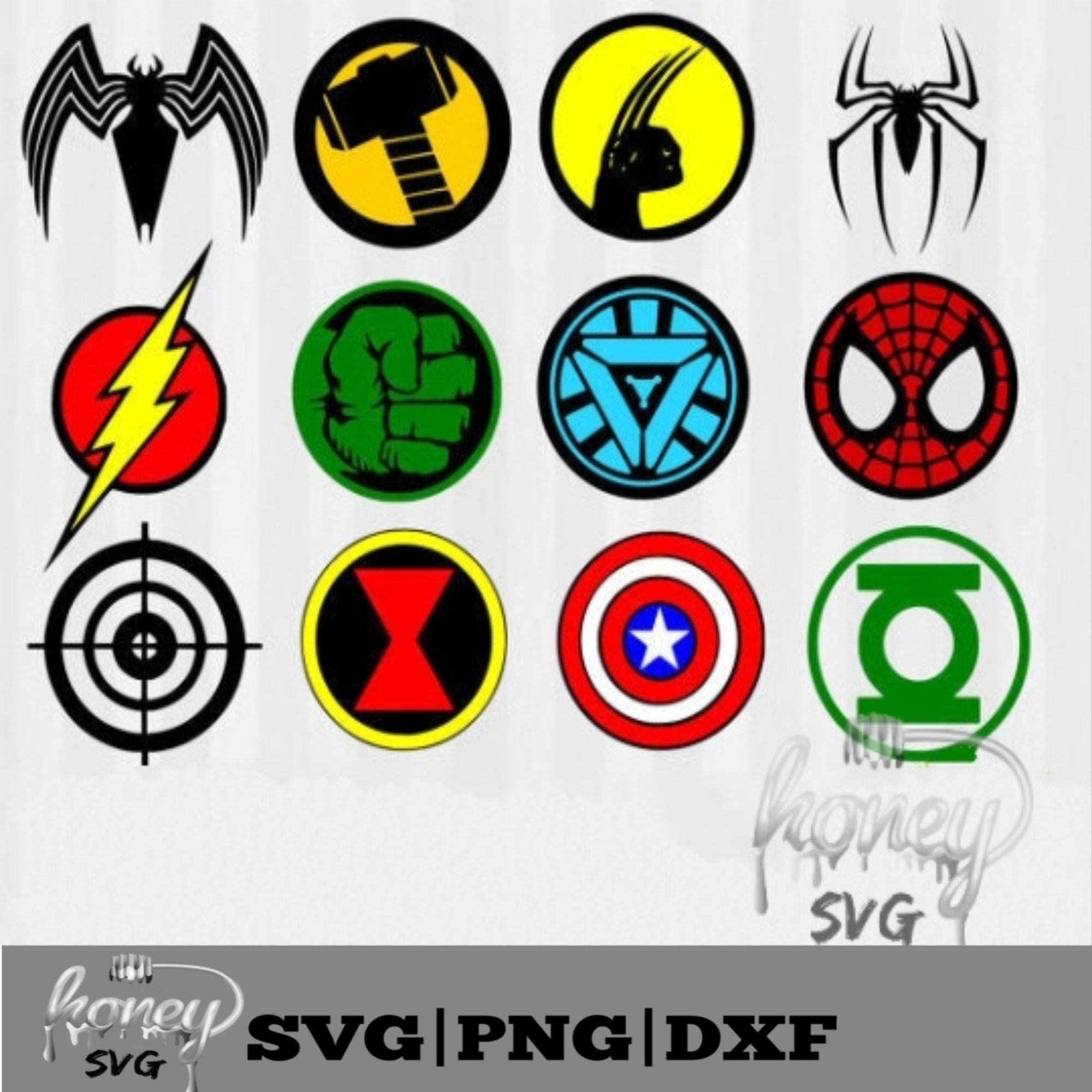 Bundle Superheroes Logo SVG Marvel Avengers Superhero Symbol