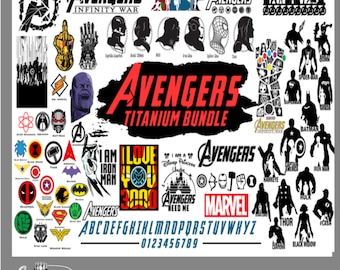 Avengers Titanium Bundle svg, Avengers Titanium Bundel digital, Avengers Titanium Bundel Silhouette geschnitten Dateien