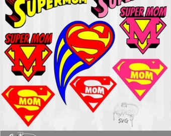 Supermom SVG bundle, Supermom clip art, Mother's day svg, Mother's day clip art, mothers day, super mom, vector, cricut downloads,