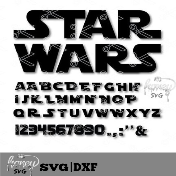 Paper, Party &amp; Kids Instant Download Digital Download Font Svg Bundle Svg STAR WARS SVG Star ...
