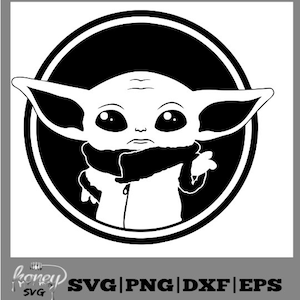 Bebé Yoda niño svg, svg de Star Wars, svg mandaloriano, svg de Cricut, silueta