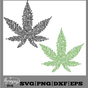 Feuille de pot - Weed SVG, Svg de cannabis, fichier SVG de marijuana pour Machine de découpe, camée Silhouette, Cricut, conception numérique à usage Commercial