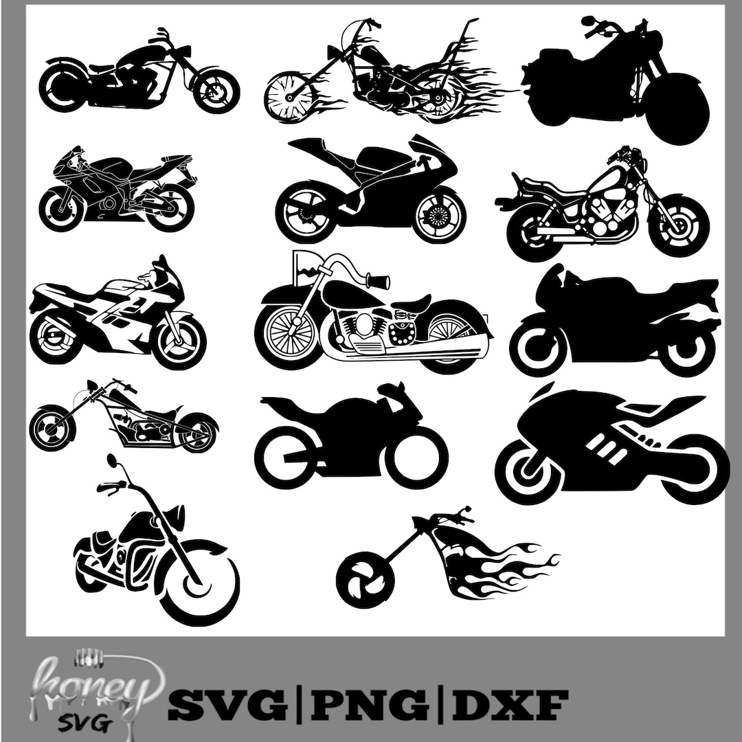 Motorcycle Svg Bundle Motorbike Svg Chopper Svg Cruiser Svg Harley Png