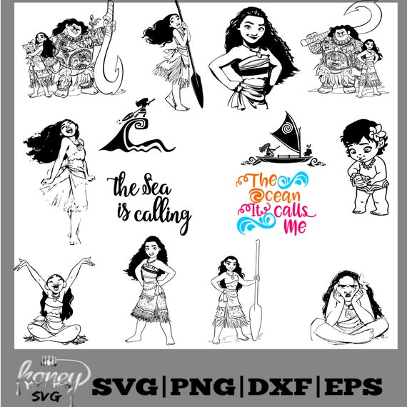 Moana Svg Disney Svgsvg Eps Png Dxf Etsy