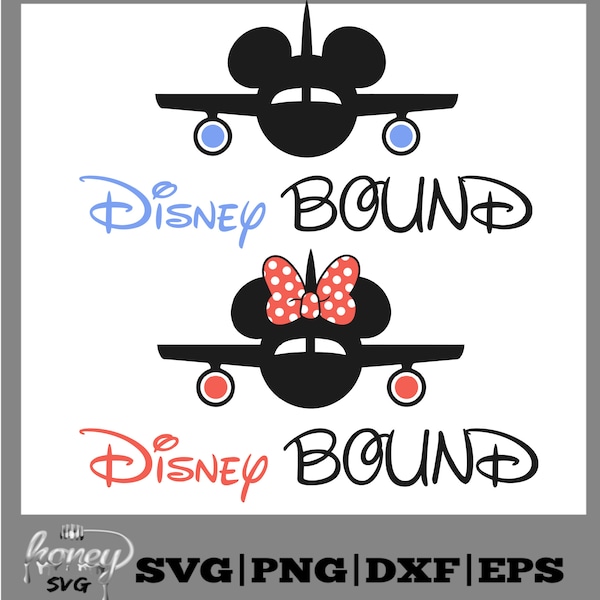 DisneyBound Mickey and Minnie Mouse, Disneyland, Disneyworld ,Svg, Eps, Png,Dxf