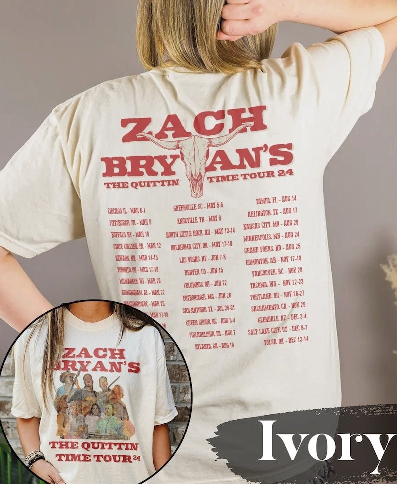 Zach Bryan The Quittin Time Tour 2024 Shirt, Country Music Tshirt, Zach Bryan Merch