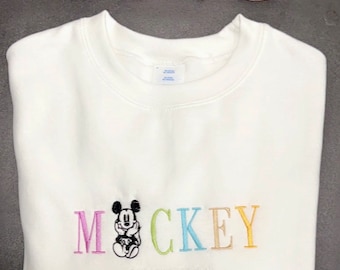 Mickey Mouse, Disneyland, custom embroidered, holiday, unisex, embroidered sweatshirt travel, vacation, clothing