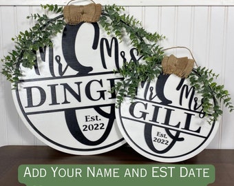 Wedding Gift | Mr. and Mrs. Sign | Established Sign | Family Name Sign | Personalized Custom Name Sign | Wedding | Housewarming Gift